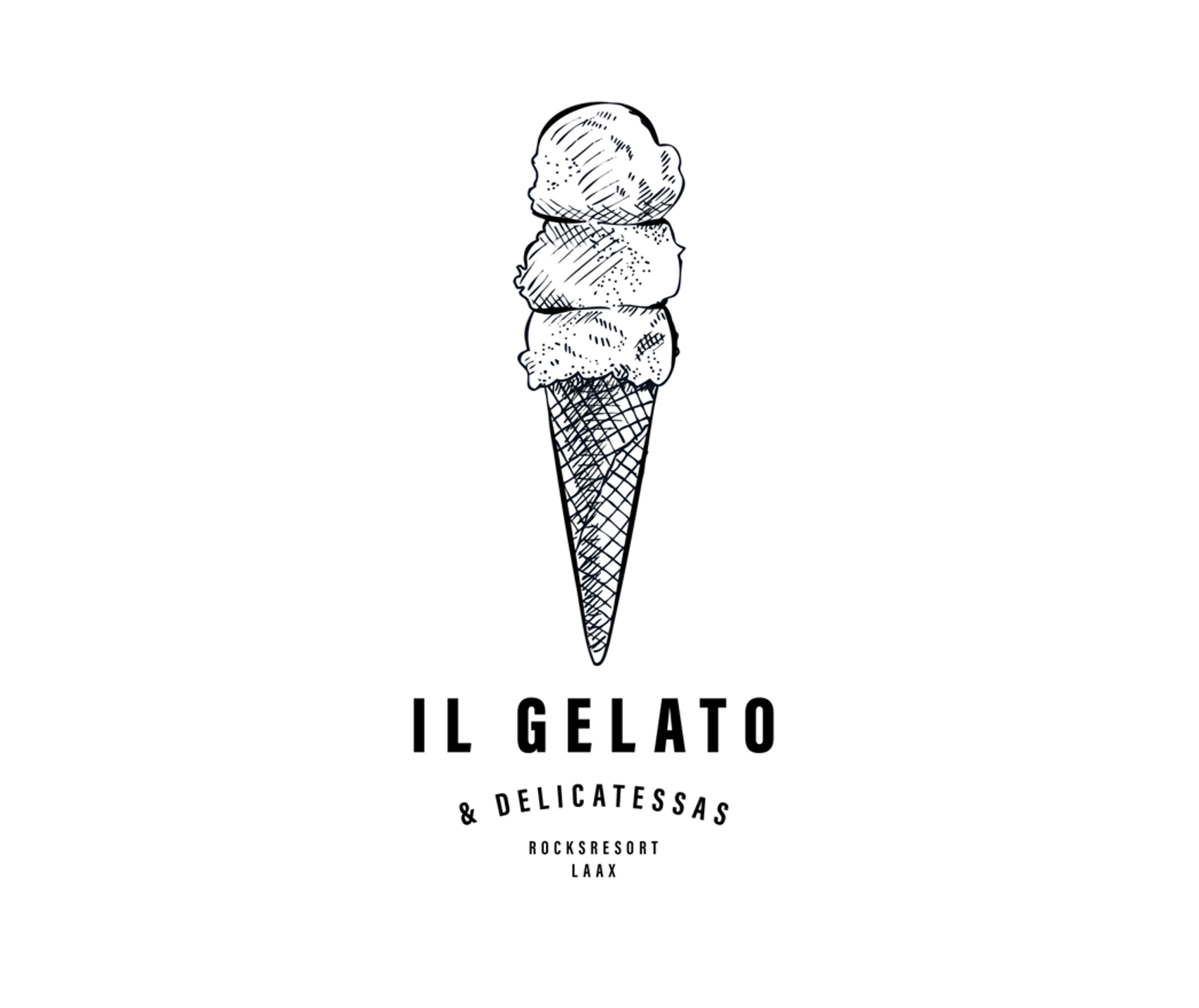 Schwarzes Glace Logo auf weissem Hintergrund