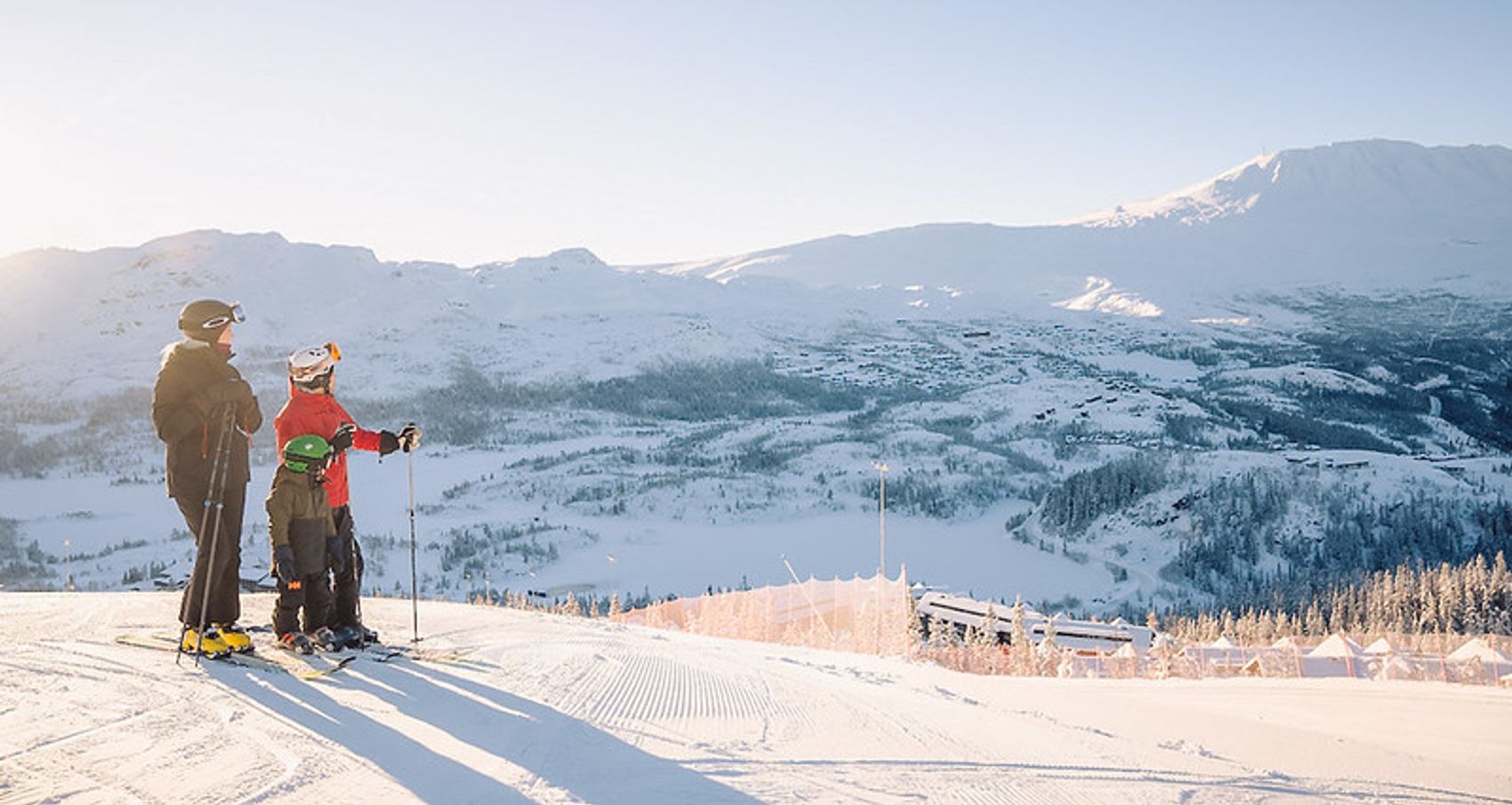 Skifahrende in Gausta