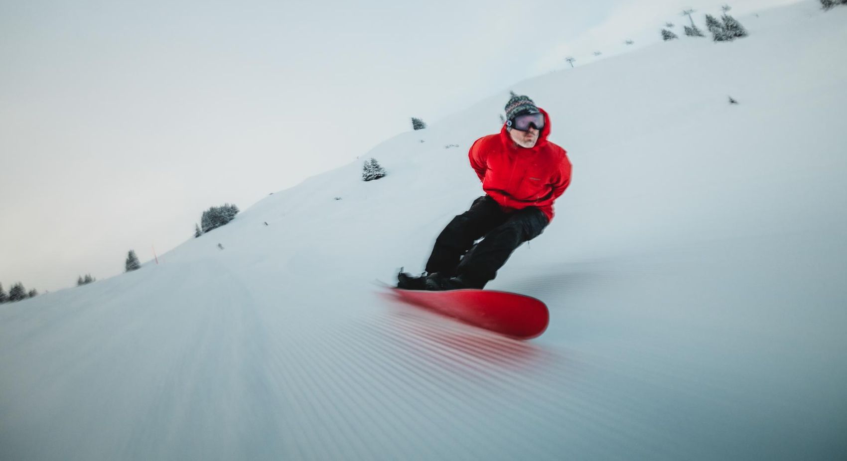 Snowboarder auf der Piste