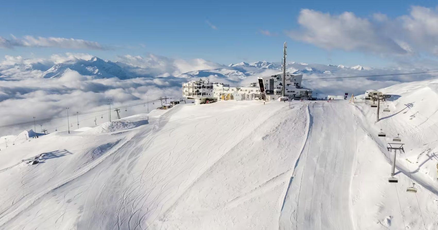 Crap Sogn Gion from a bird's eye view