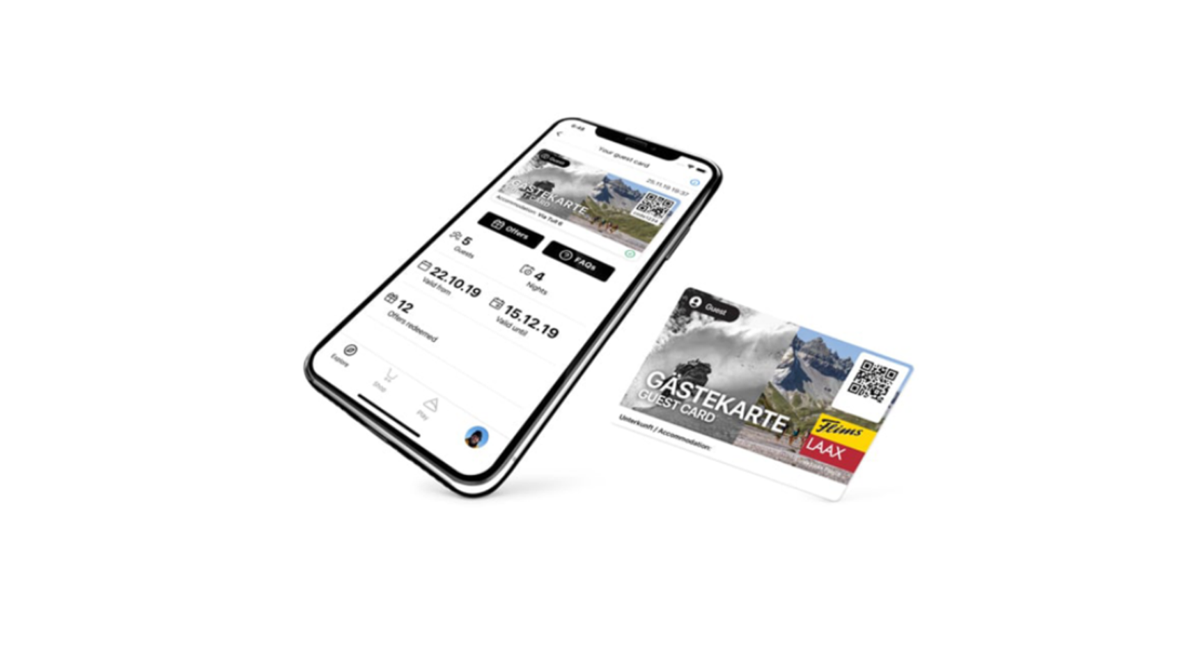 Screenshot of the Digital Guest Card of the LAAX App