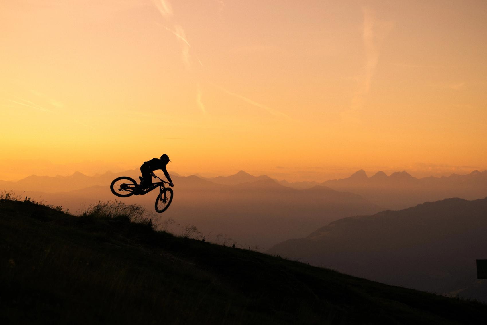 Biker in the sunset