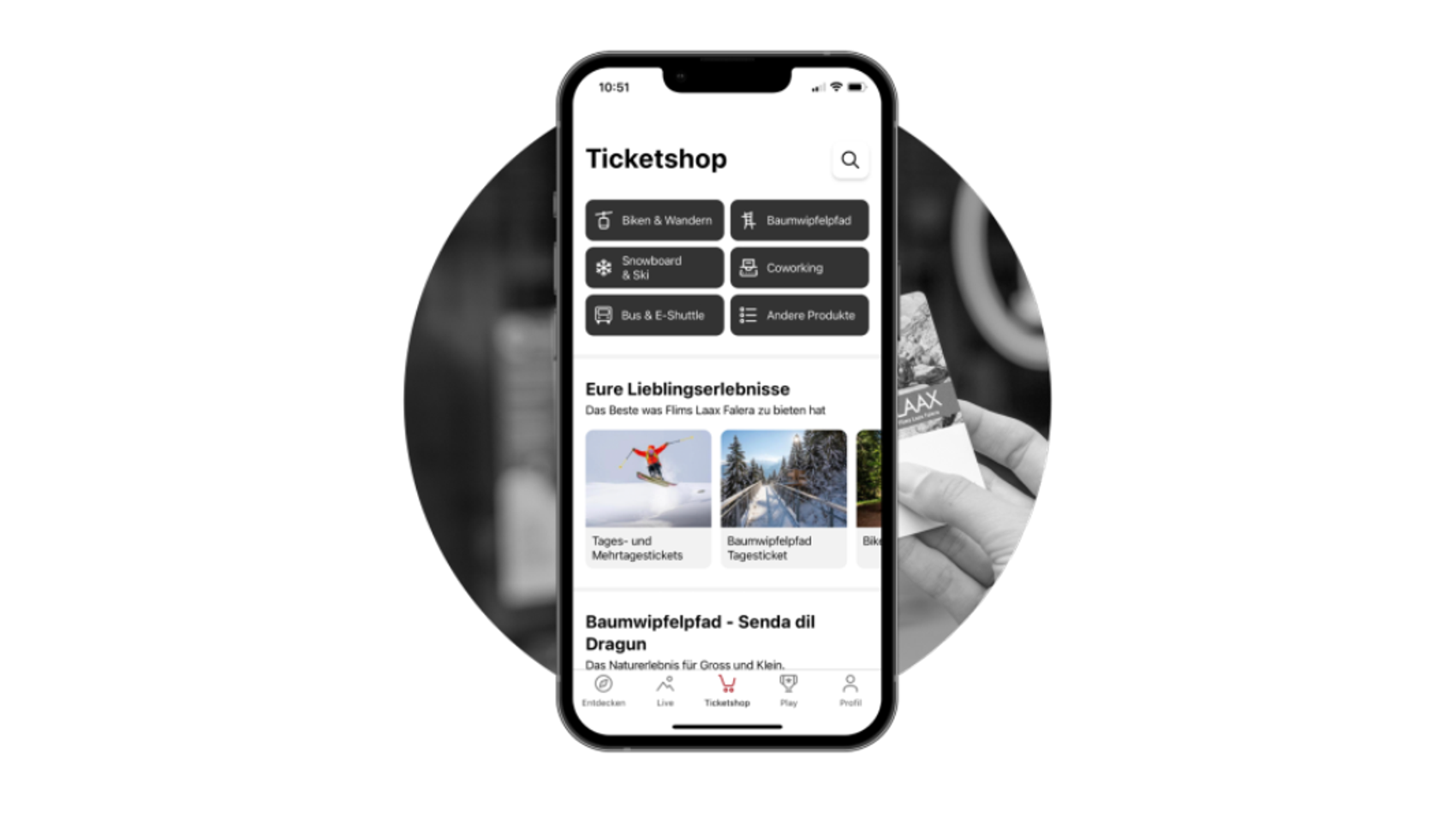 Screenshot of the LAAX App shop