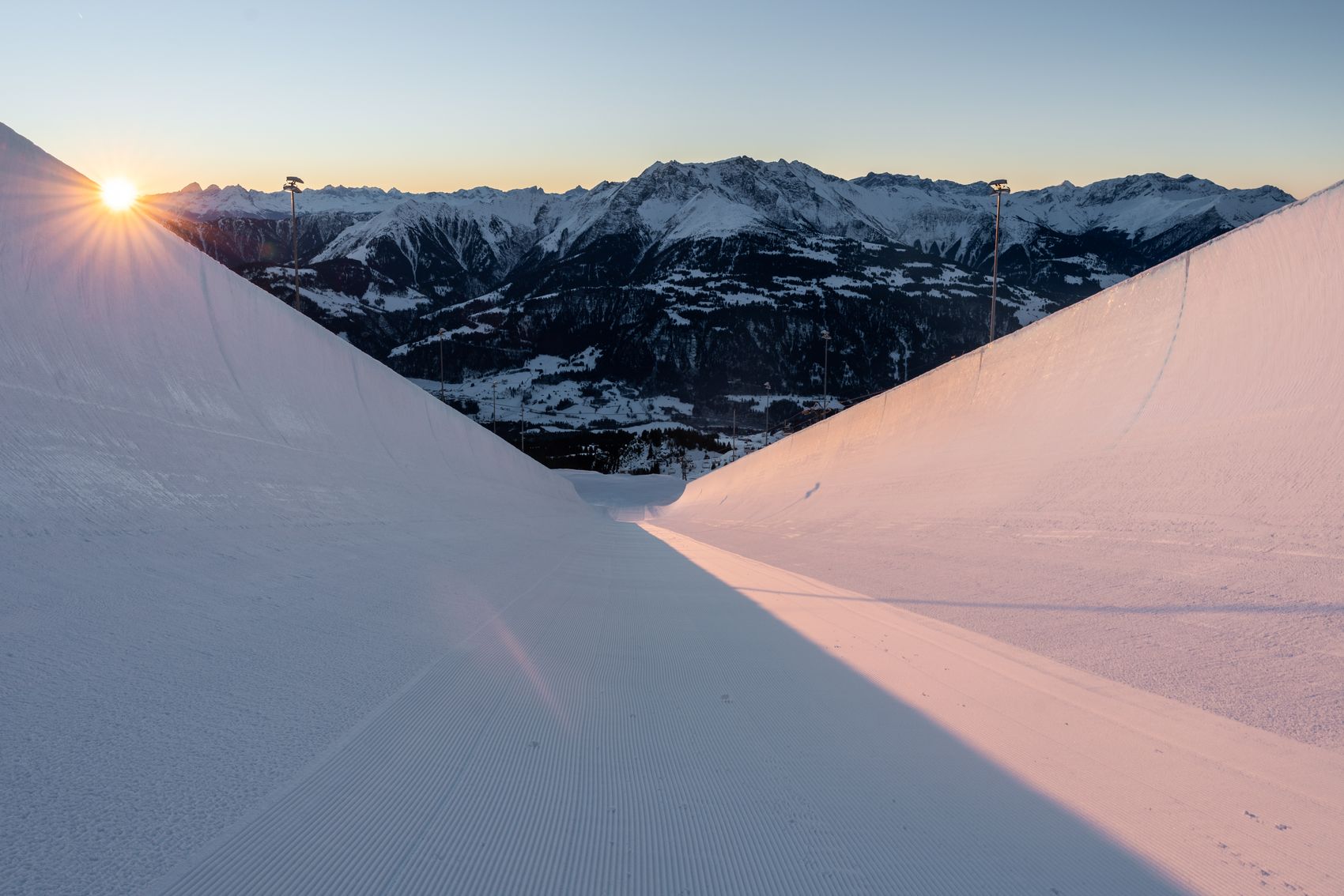 Die Halfpipe im Sonnenuntergang