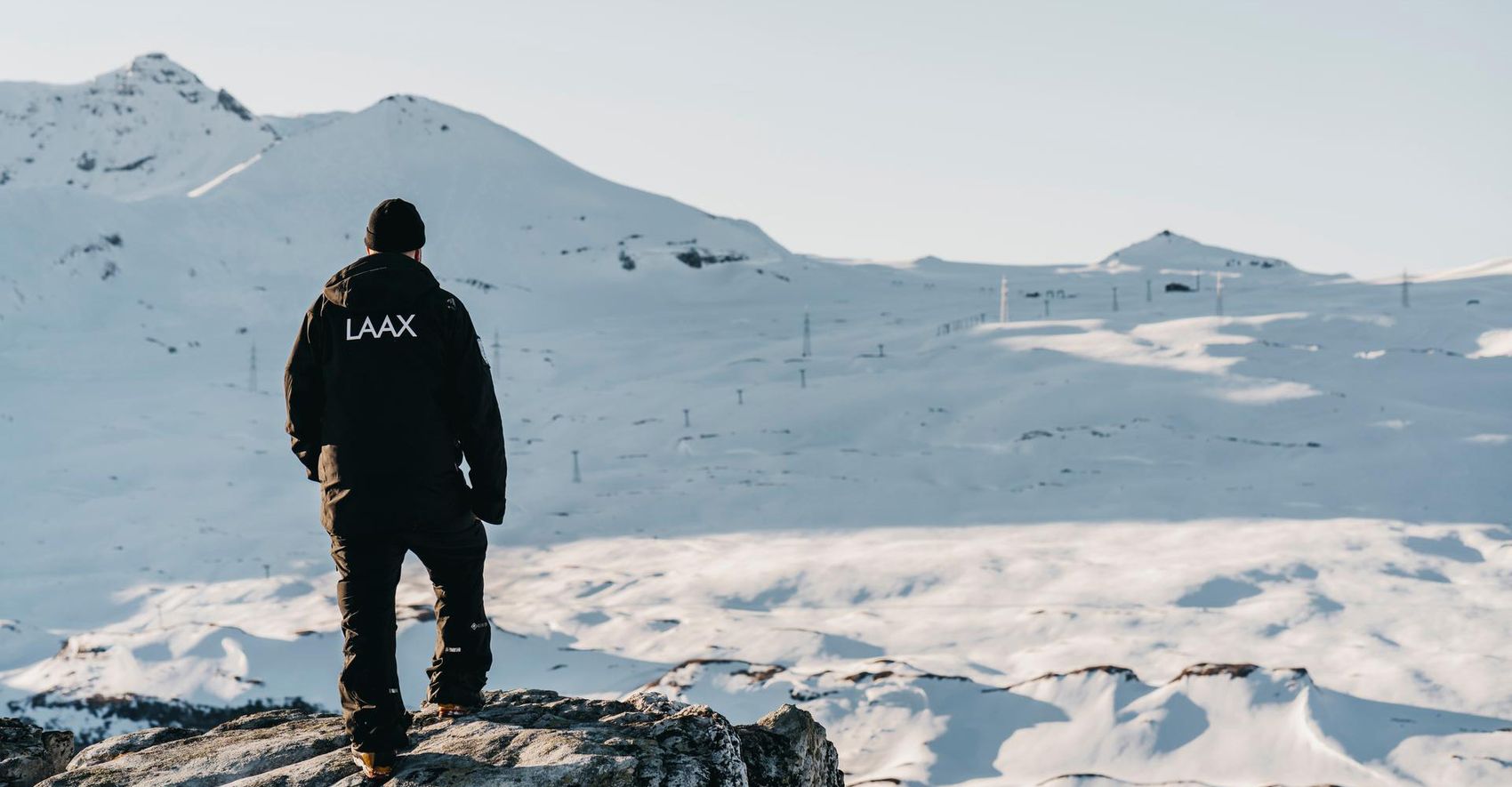 Employee of LAAX looks over the ski area.