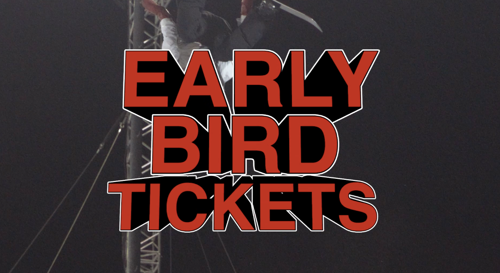 Biglietti Early Bird scritto in rosso