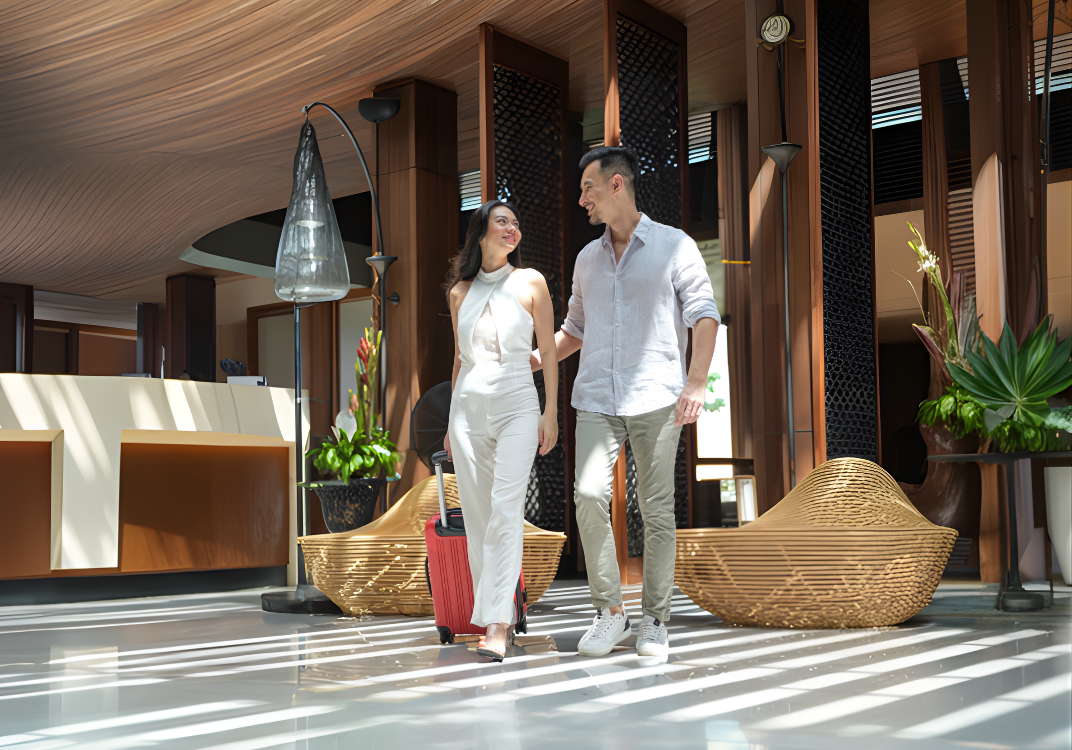 asian couple traveling to bali