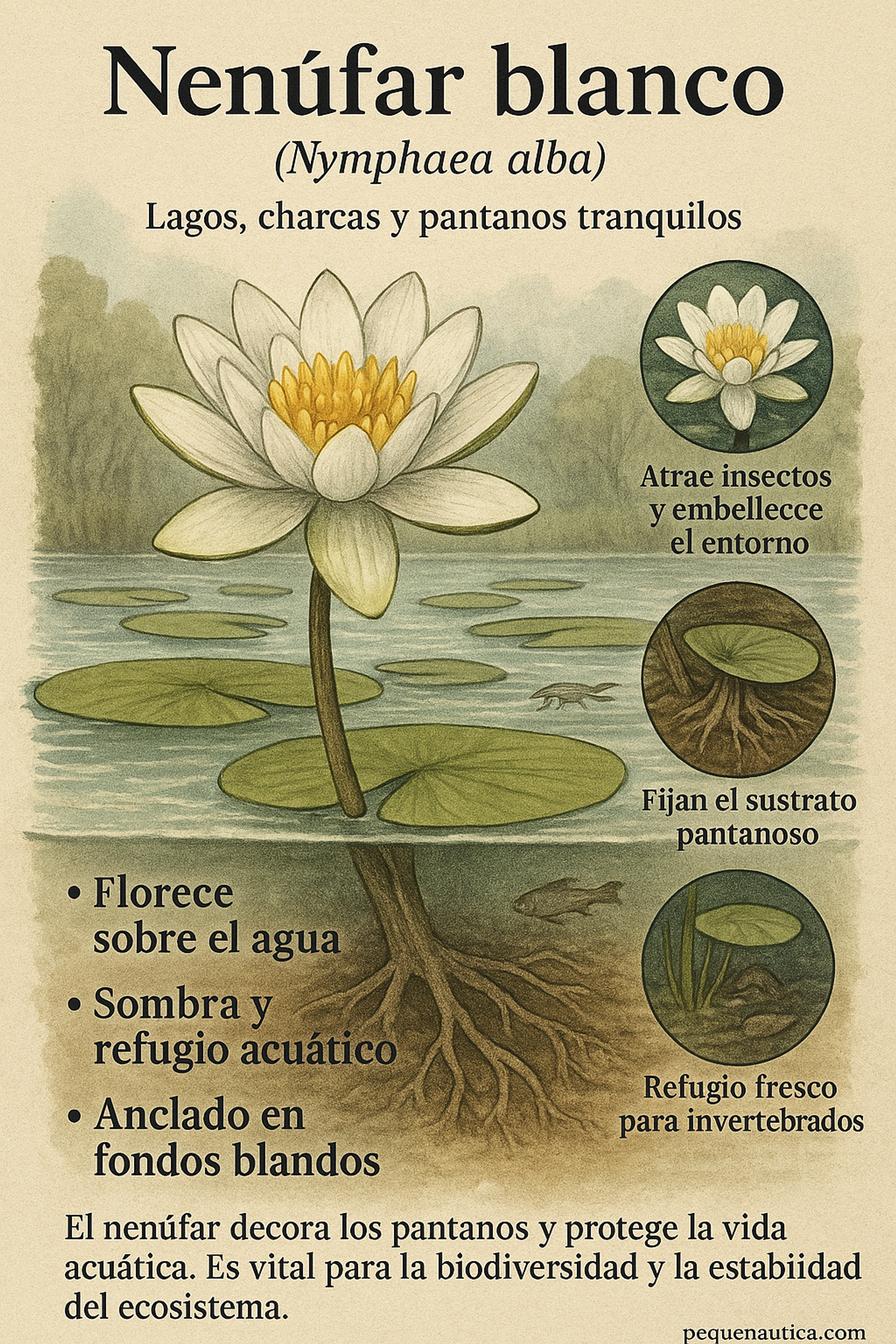 Infografía de Nenúfar blanco
