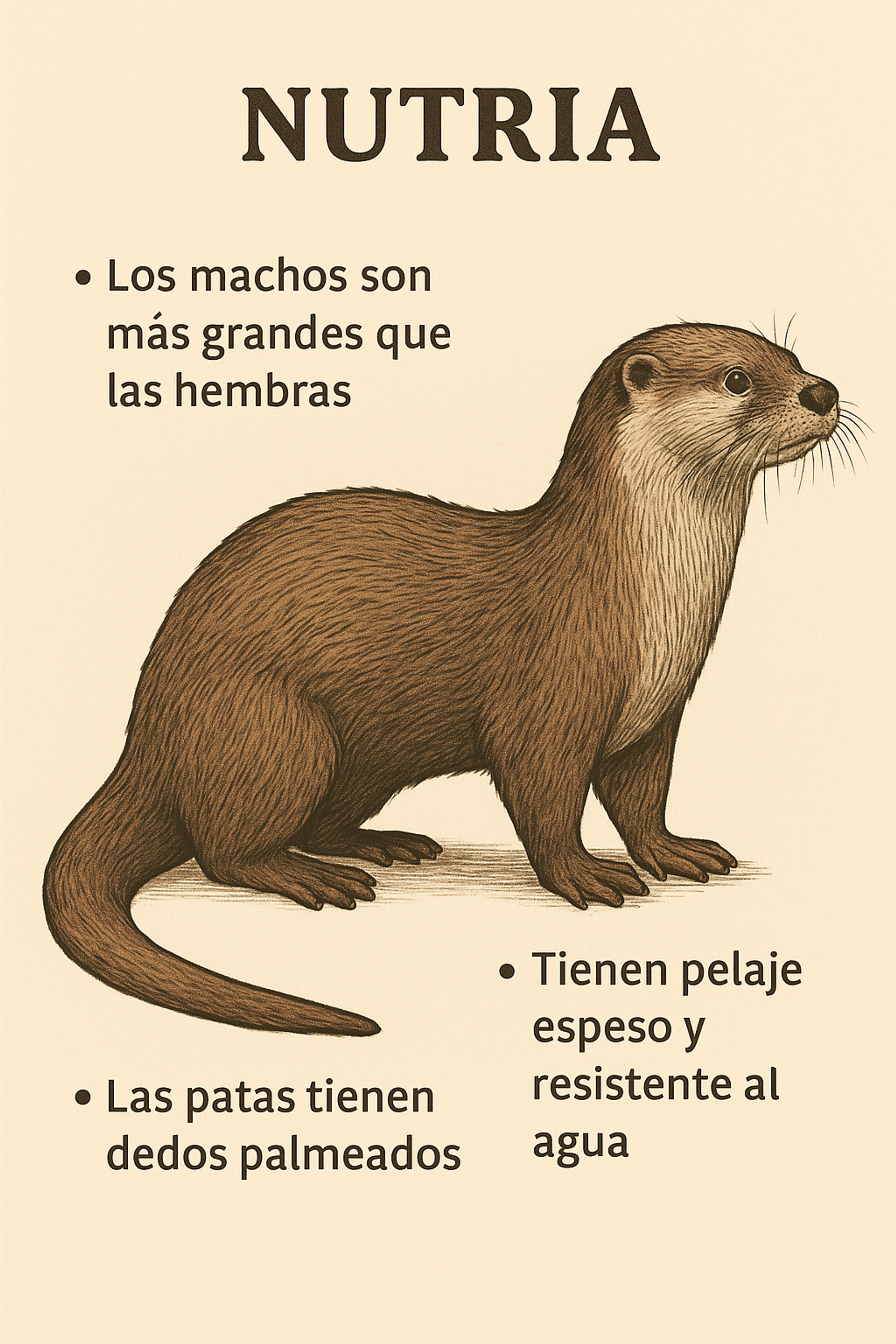 infografía de nutria