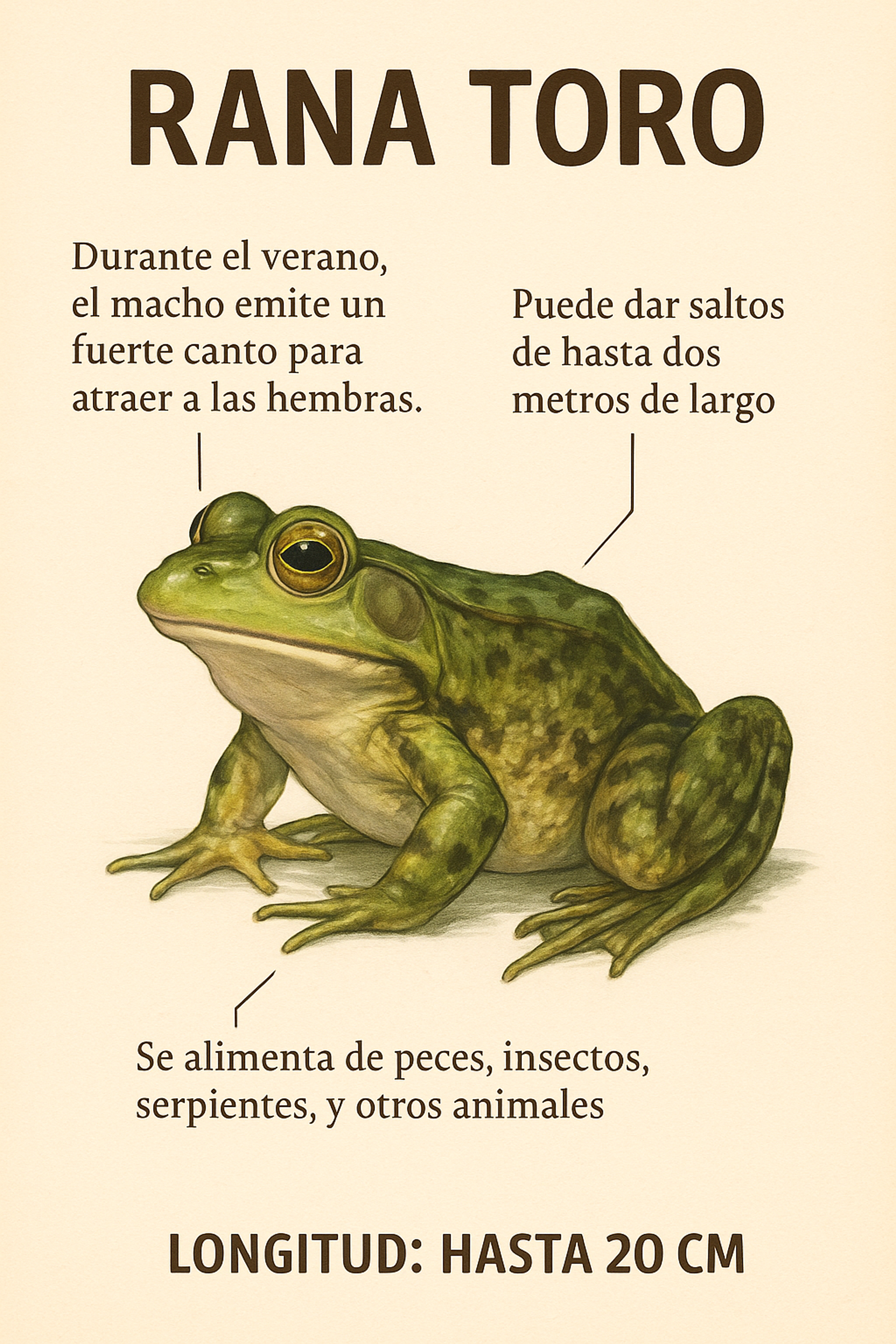 infografía de rana toro