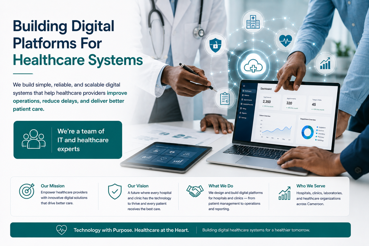 Healthcare professionals working together on digital solutions