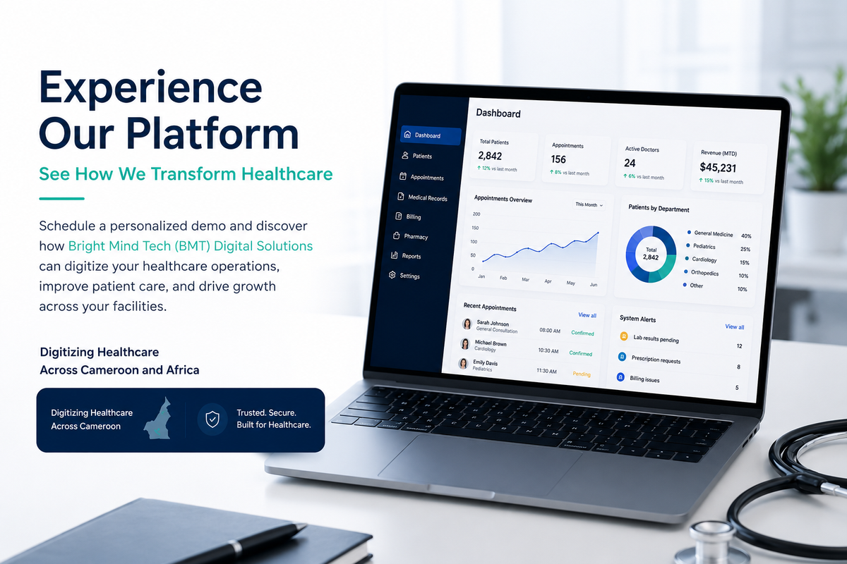 Modern healthcare platform demo interface