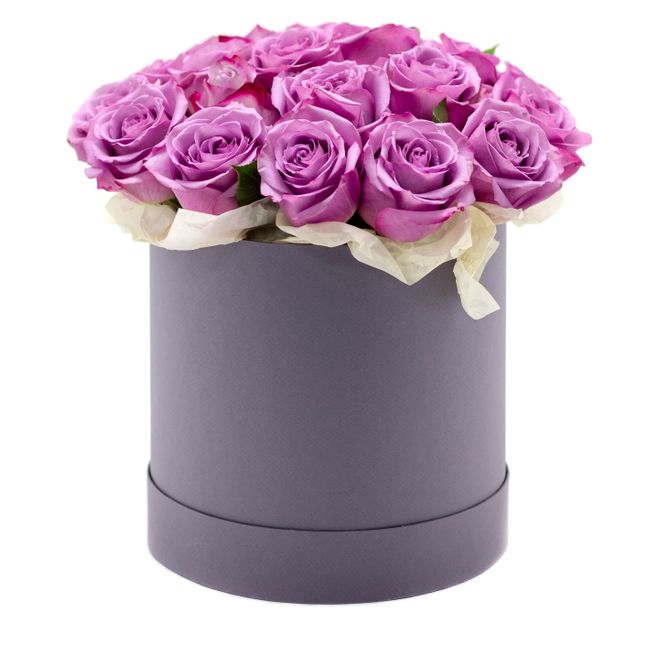 Ophelia (purple Roses in round box)