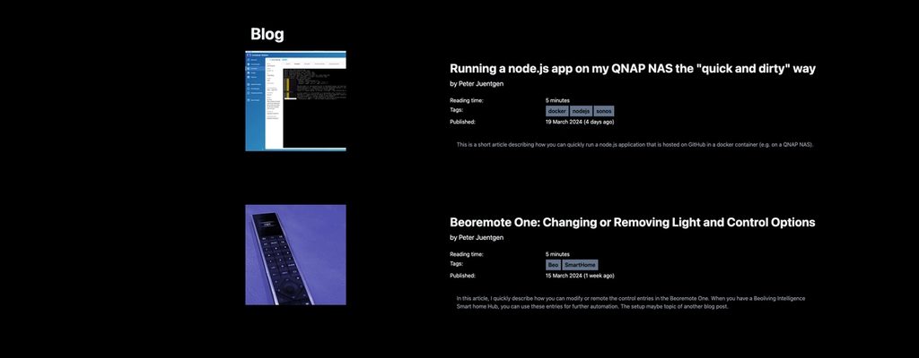 Screenshot of early version of website showing a picture of me and an early article.