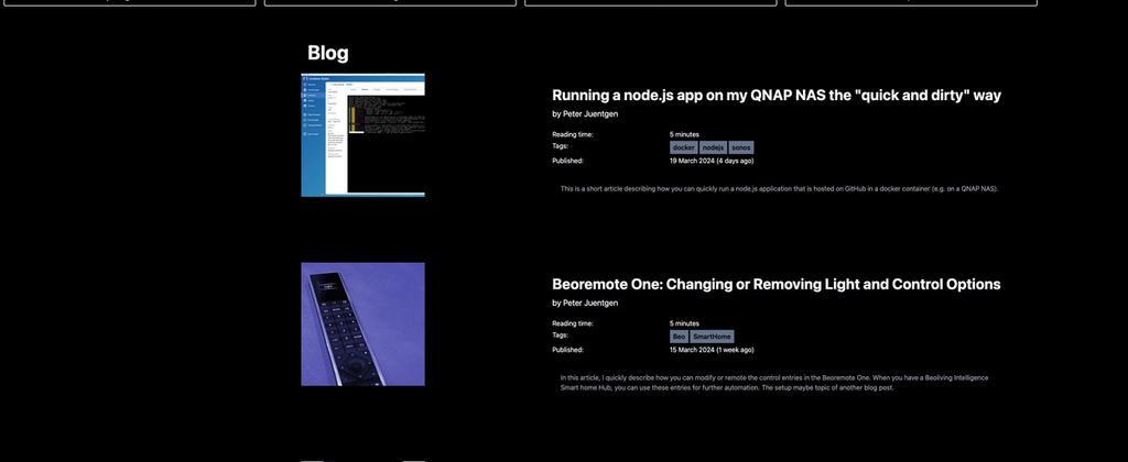 Screenshot of early version of website showing a picture of me and an early article.