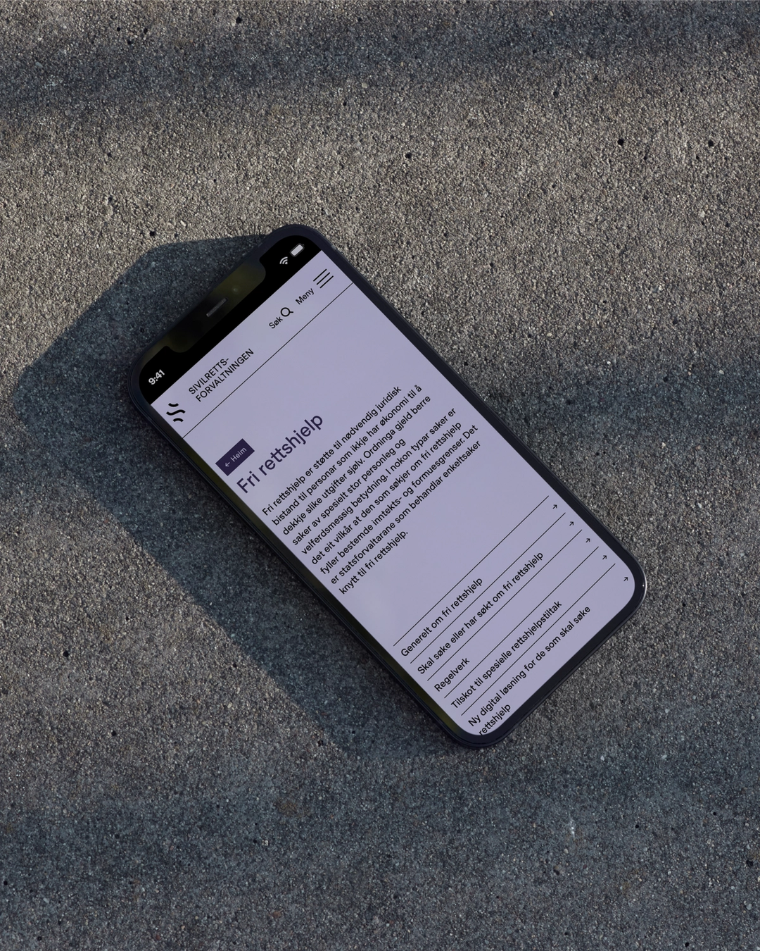 Mobilvisning av nettside på skjerm