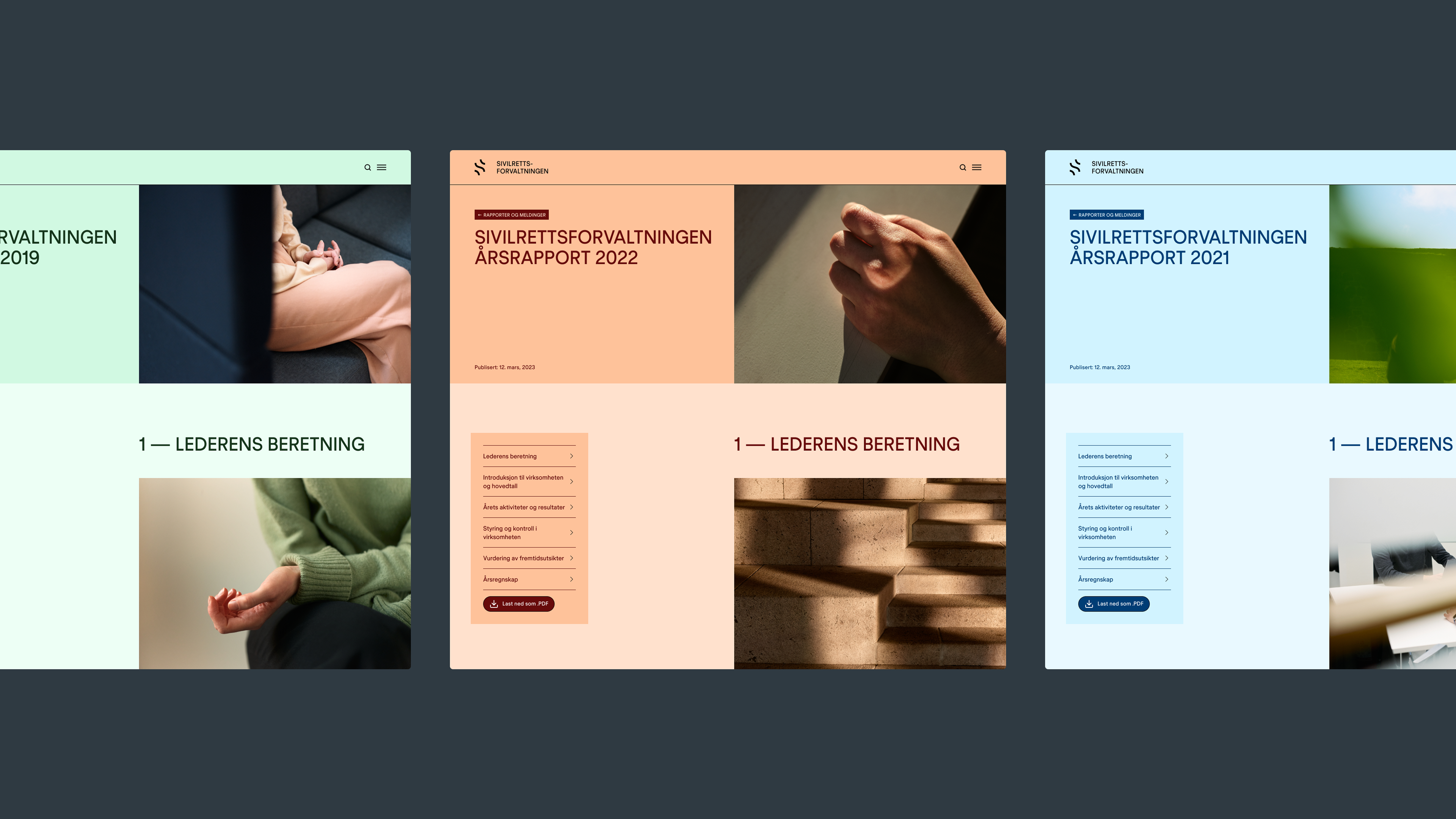 Skjermdump av digital årsrapport 