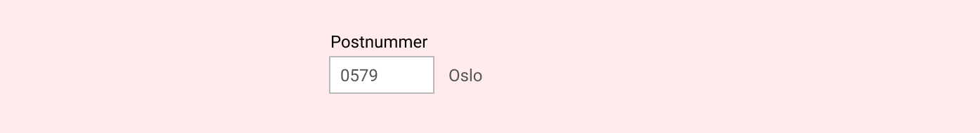 postnummerfelt som henter poststed automatisk