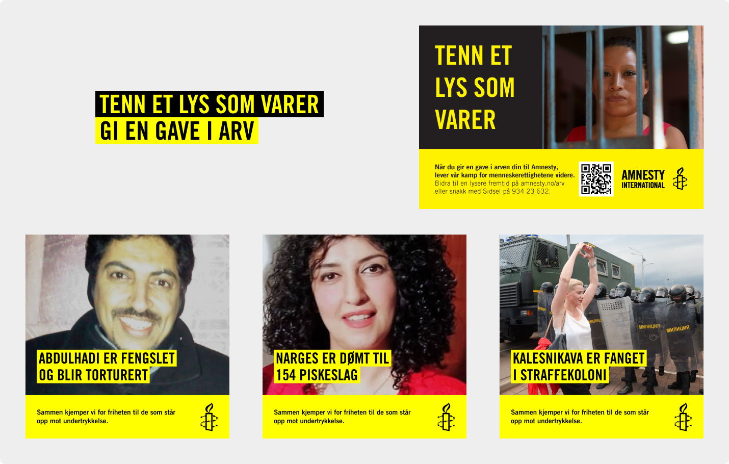 Flere plakater for amnesty samlet