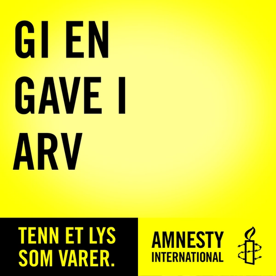 Plakat med tekst om å gi en gave i arv