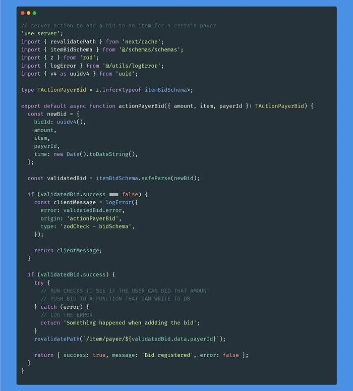 bilde som viser server actions