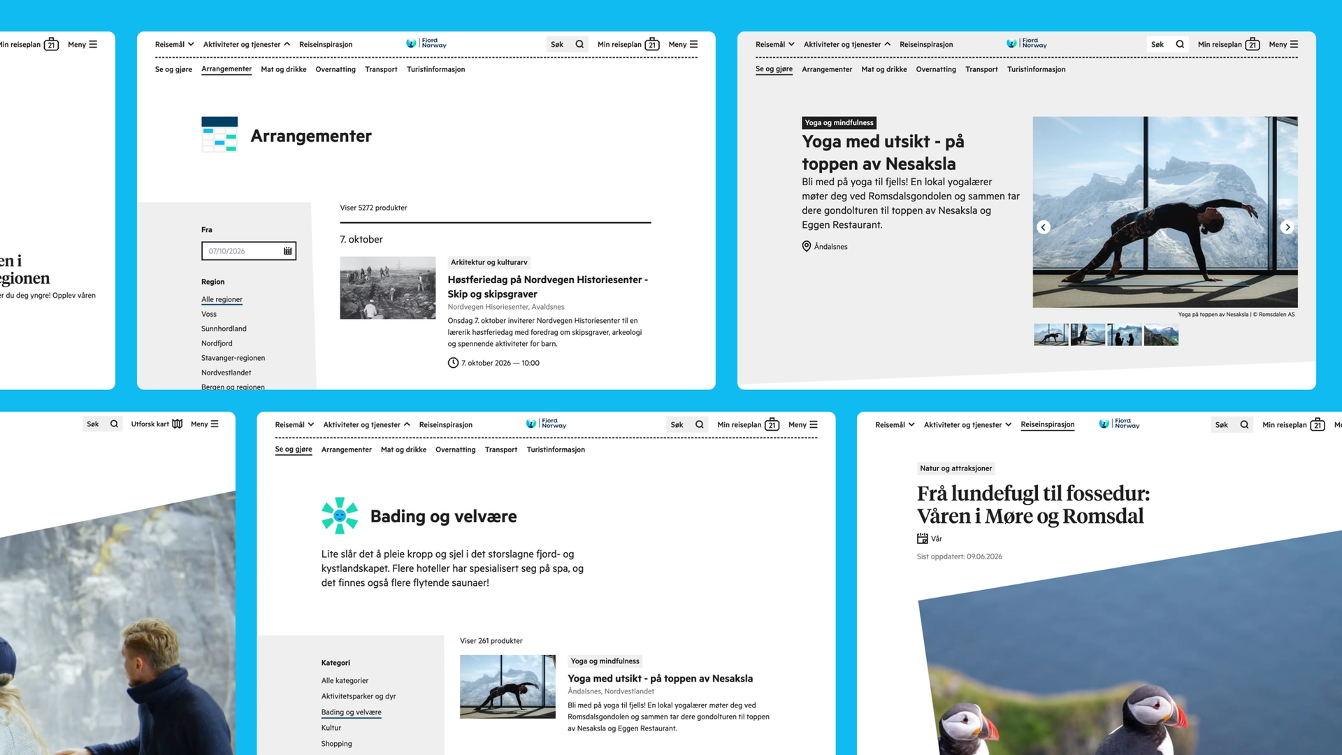 Skjermbilde fra nettsidene til fjord norway