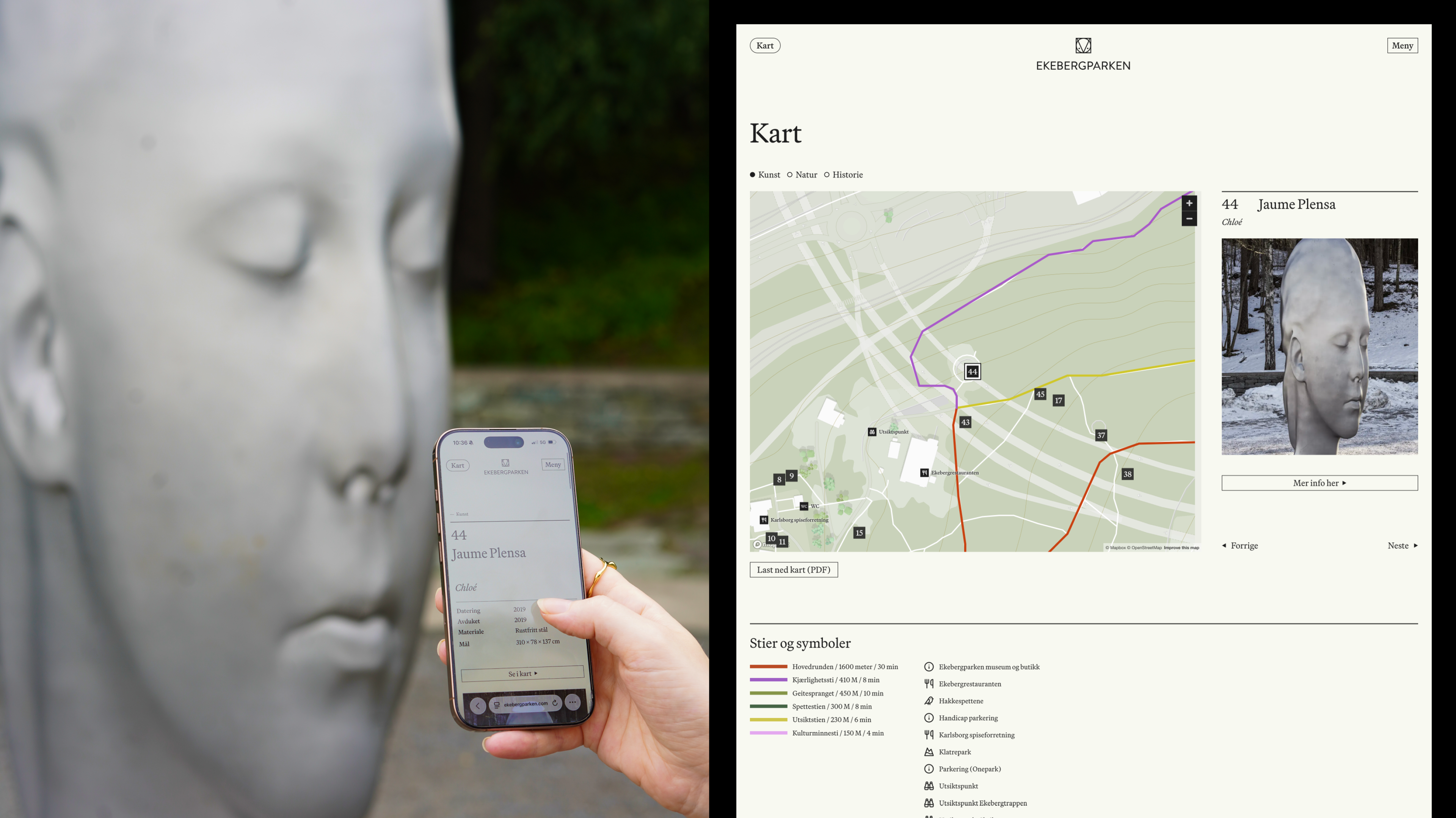 Kart - skjermbilde av nettsiden