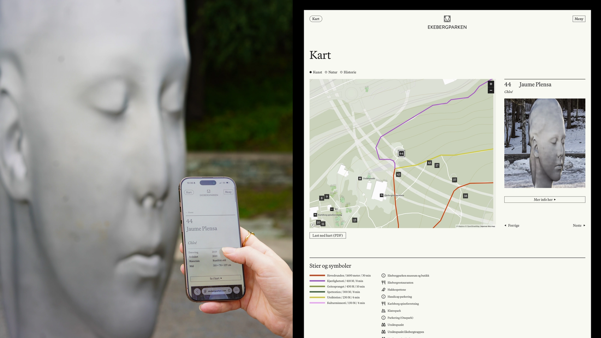 Kart - skjermbilde av nettsiden