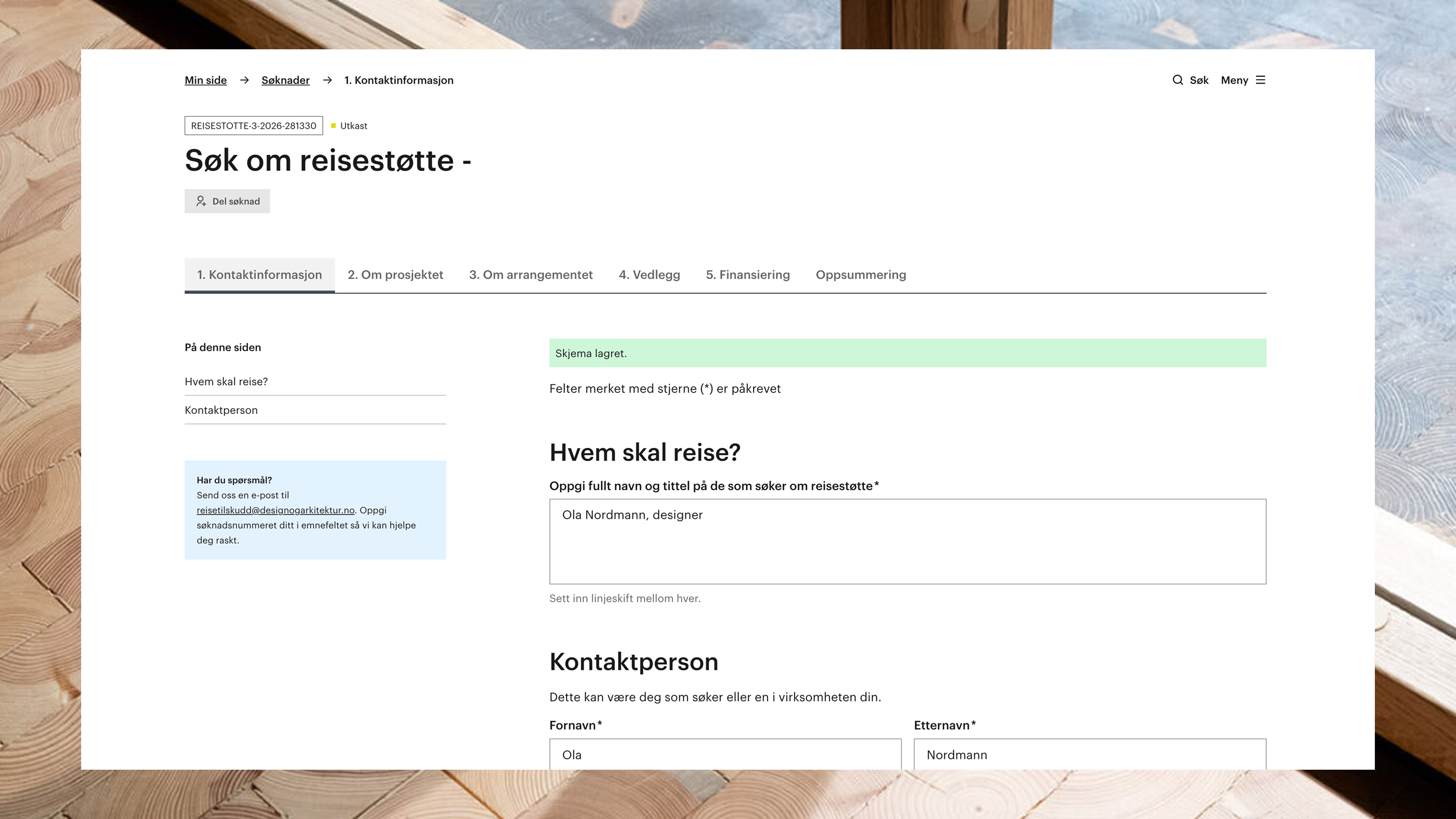 Søknadsskjema