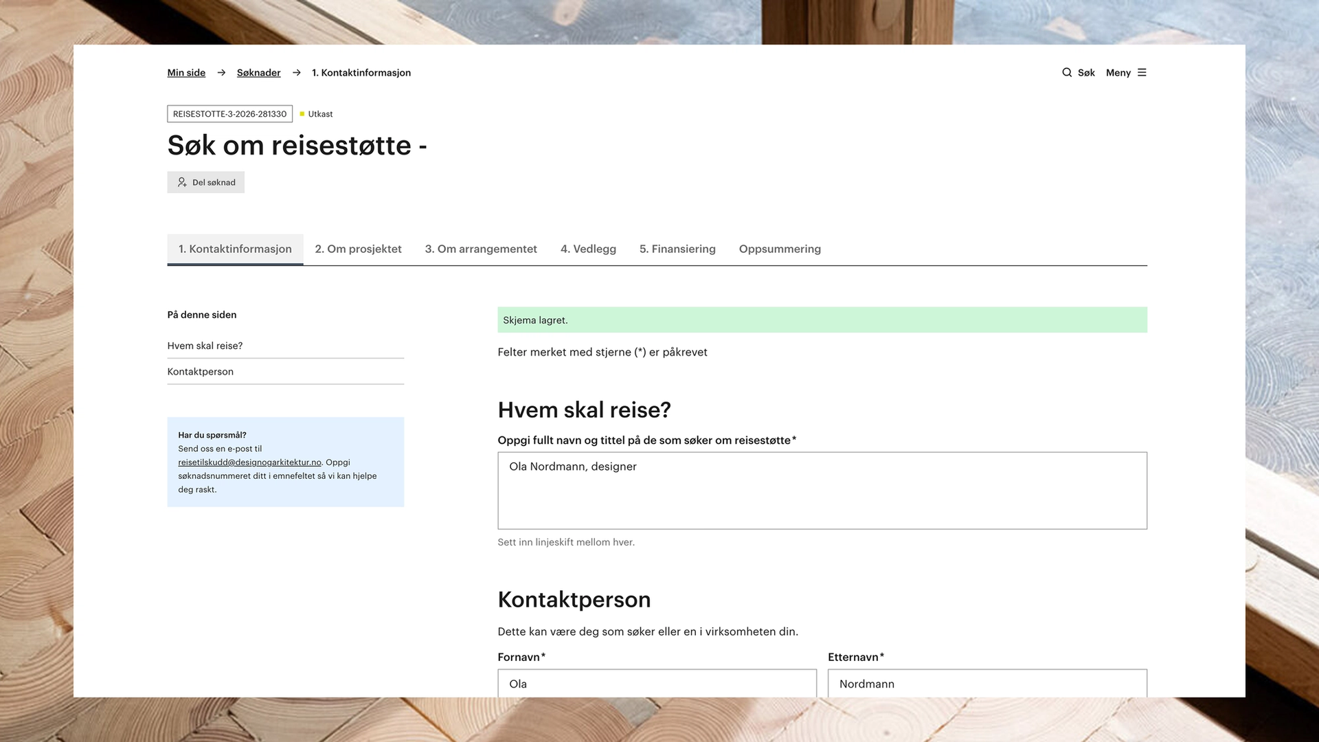 Søknadsskjema
