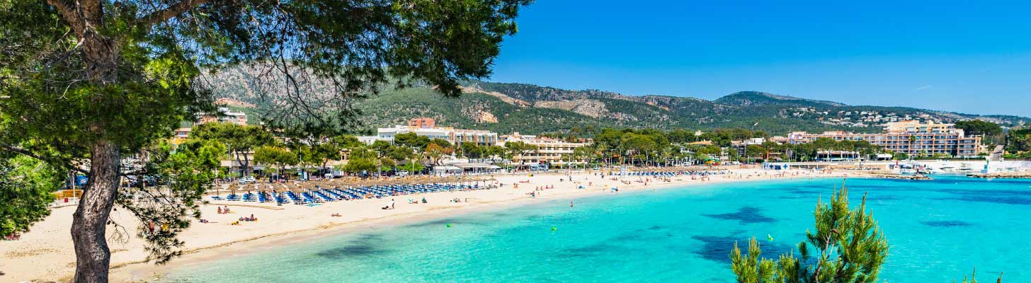Panoramic view of the resort of Palma Nova in Majorca