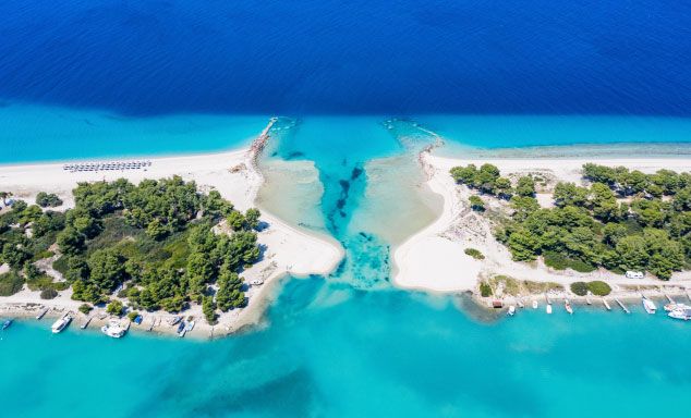 White sands of the beach in Kassandra, Halkidiki