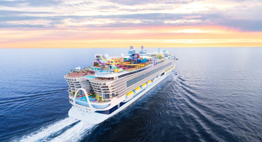 Legend of the Seas sailing into the sunset
