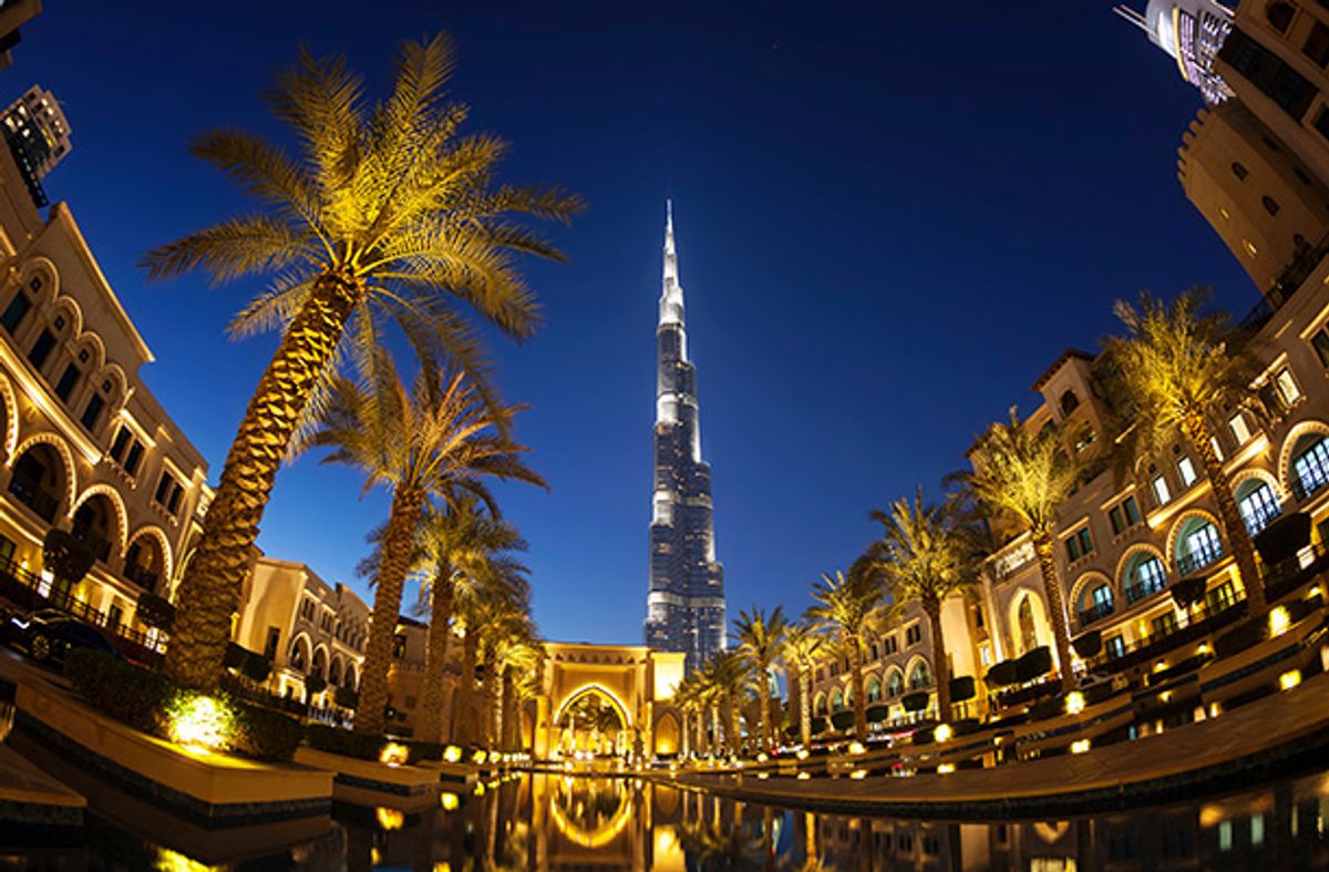 View of Burj Khalifa Dubai at night
