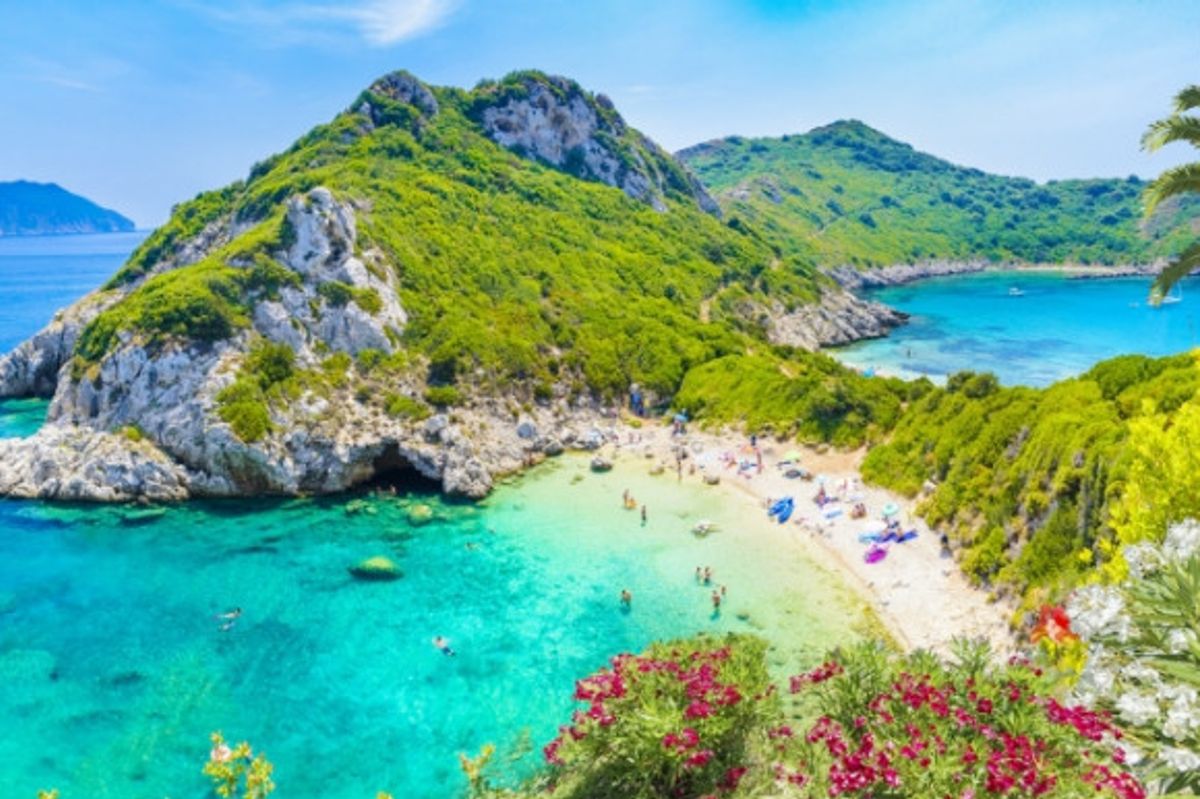 Mesmerising views of Porto Timoni and its stunning coastline in Corfu Greece