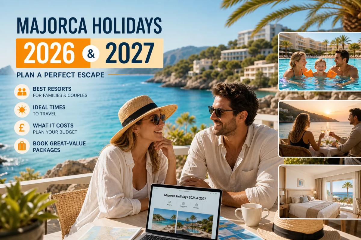 A couple research and book Majorca holidays in 2026 and 2027