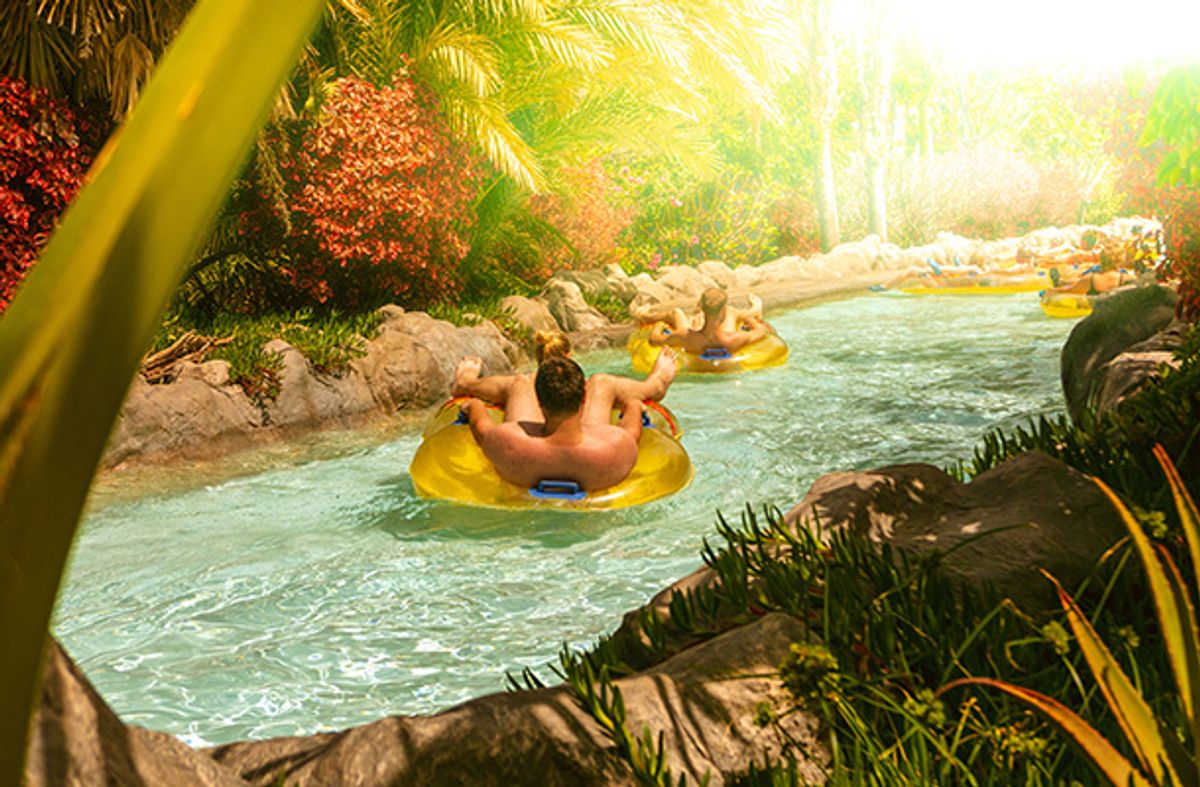 Father and son on Lazy River