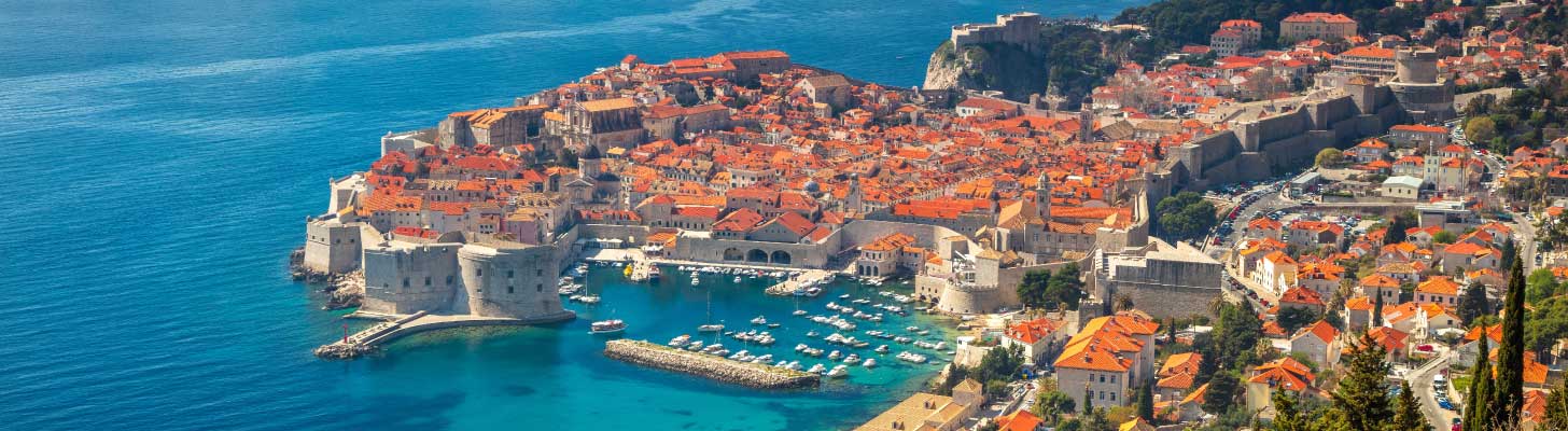 Aerial view of Dubrovnik in Croatia