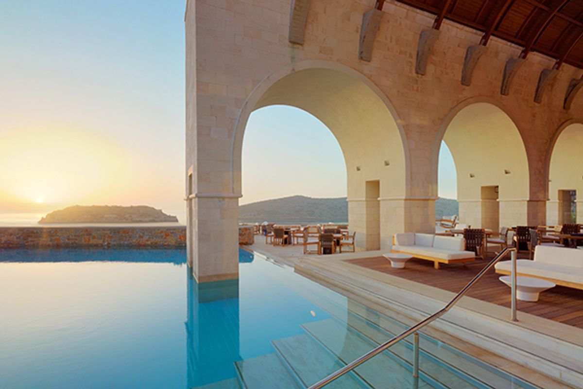Rooftop pool at Blue Palace Crete Greece