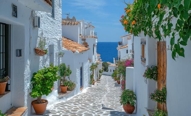 Traditional white houses in Binibeca
