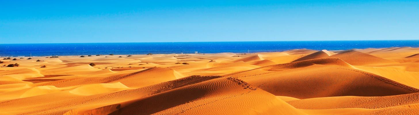 The sand dunes of Maspalomas in Gran Canaria