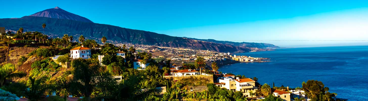 Panoramic views over Puerto de la Cruz in Tenerife