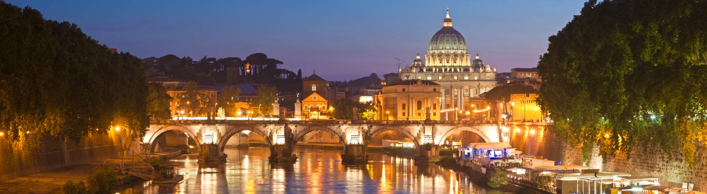 St Peter's Basilica in the Vatican City at night