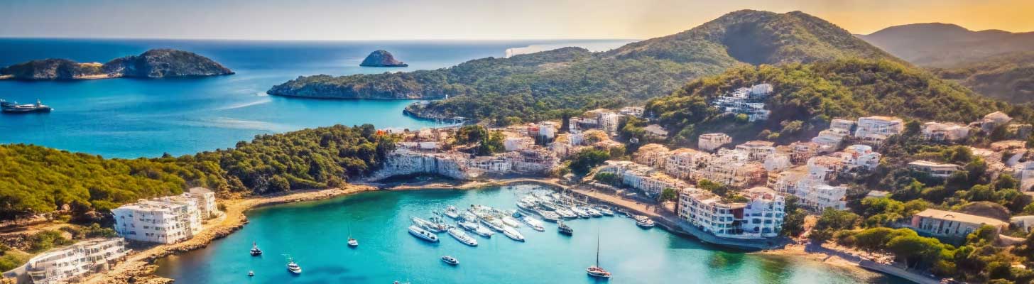 Aerial view of San Antonio in Ibiza