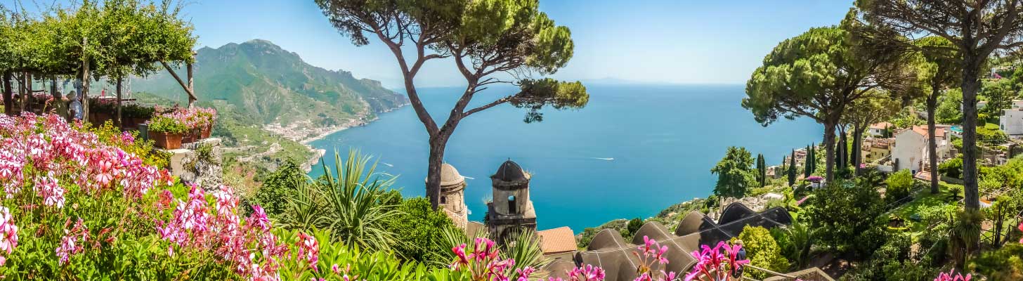 Aerial of the Amalfi Coast in Italy
