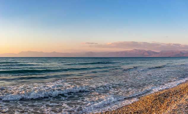 View out to sea from Acharavi beach in Corfu