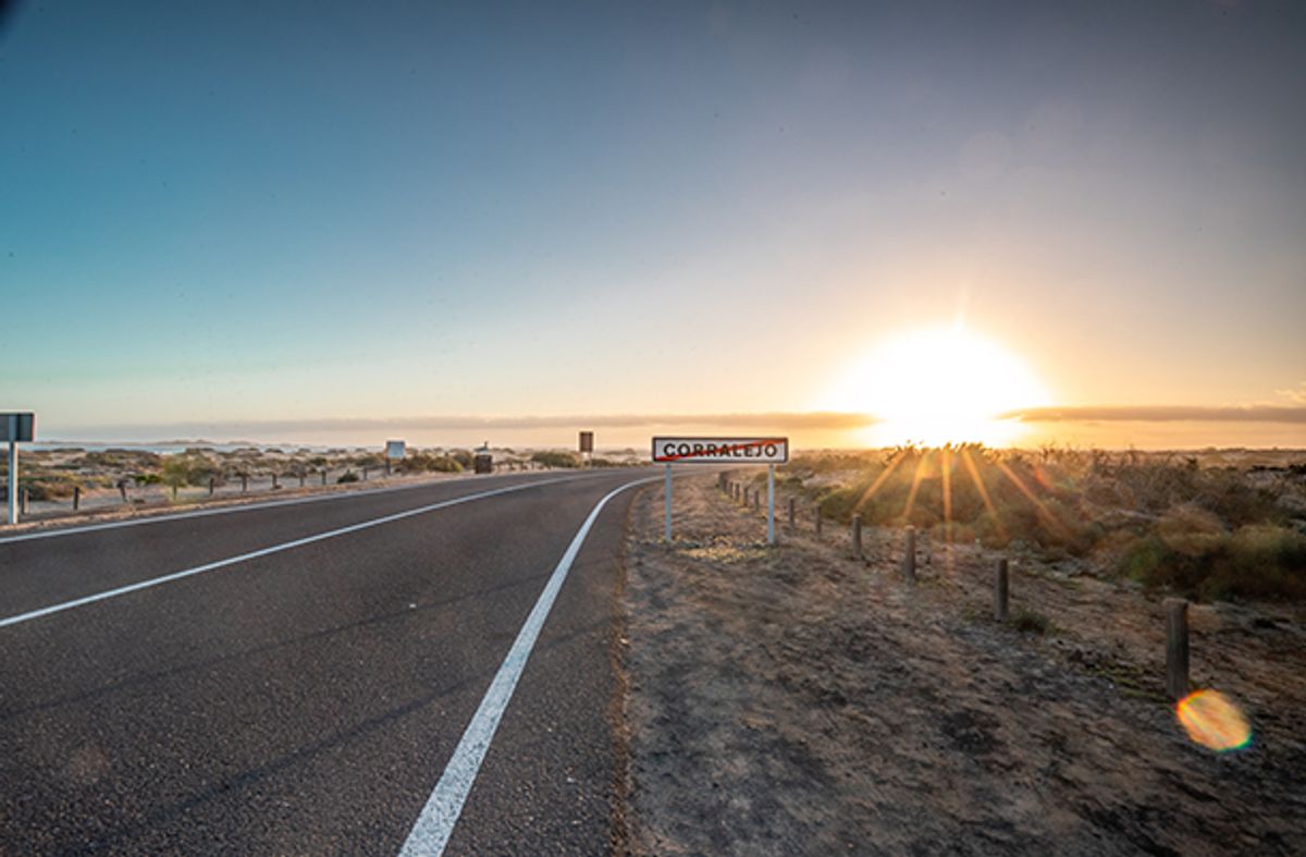 Road leading from Corralejo Fuerteventura