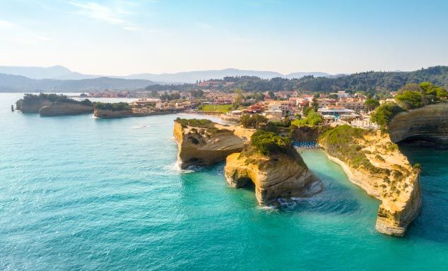 Cliffs along the coastline in Sidari, Corfu