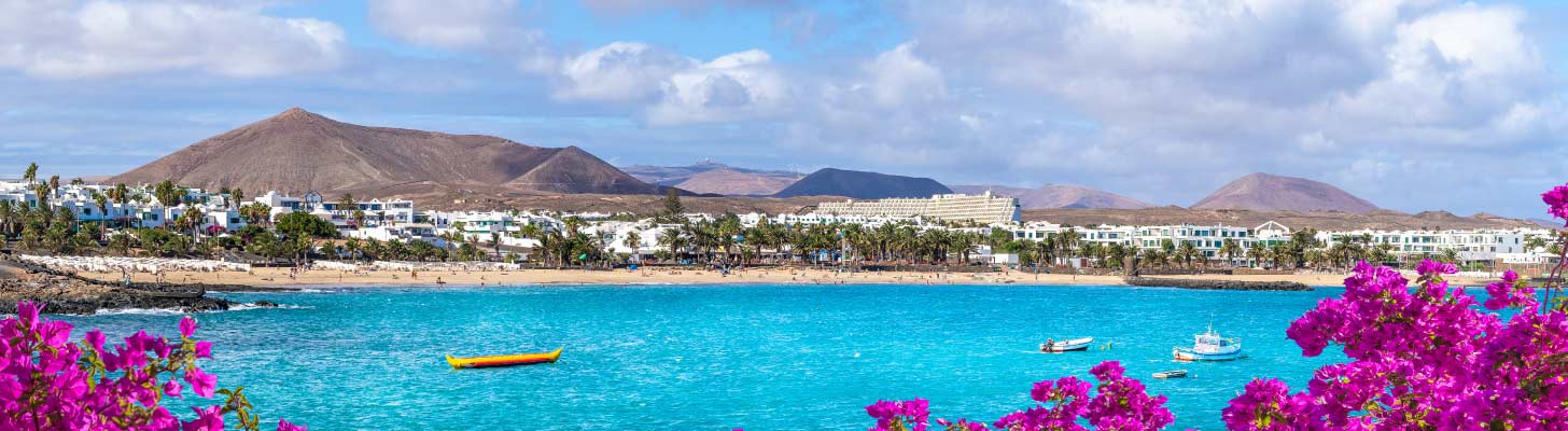 Coastline of Costa Teguise in Lanzarote