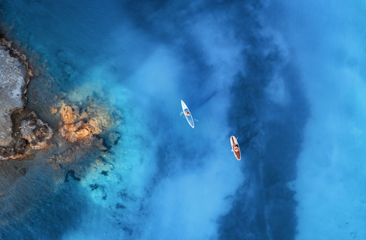 Blue Lagoon, Oludeniz, Turkey, Arial view.